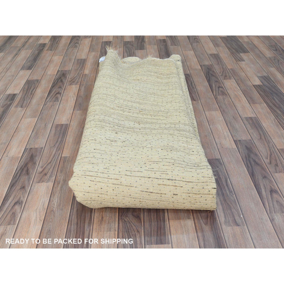 Ivory 100% Wool Hand Knotted Ben Ourain Moroccan Berber Round Rug 10'1"x10'