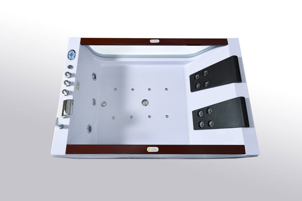 Freestanding Hot Tub 71"x47" Whirlpool Tub Double Pump, Positano
