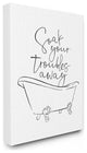 Soak Your Troubles Away Ink Drawing Bathroom Design, 30"x40"