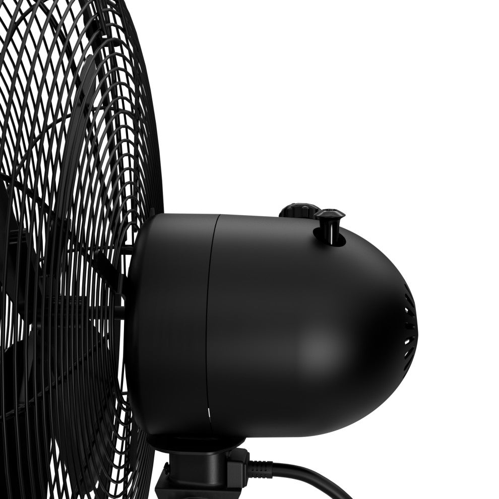 Hunter Classic Matte Black 4-Blade Oscillating 3-speed Standing Fan