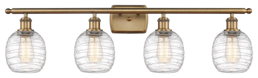 Innovations 516-4W-BB-G1013 4-Light Bath Vanity Light, Brushed Brass