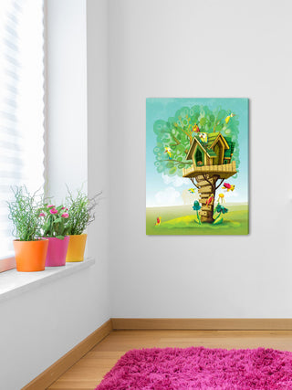"Tree House" Painting Print on Canvas by Curtis