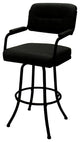 Swivel Counter Metal Bar Stool, Black Vinyl - Black, 30"