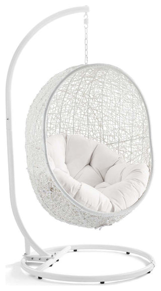 Hide Outdoor Patio Sunbrella Swing Chair With Stand