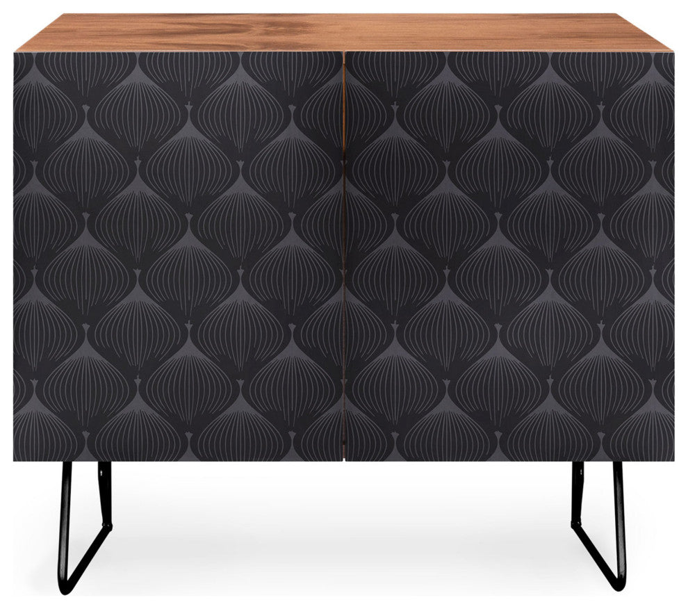 Deny Designs Hygge, Kohl Credenza, Walnut, Black Steel legs
