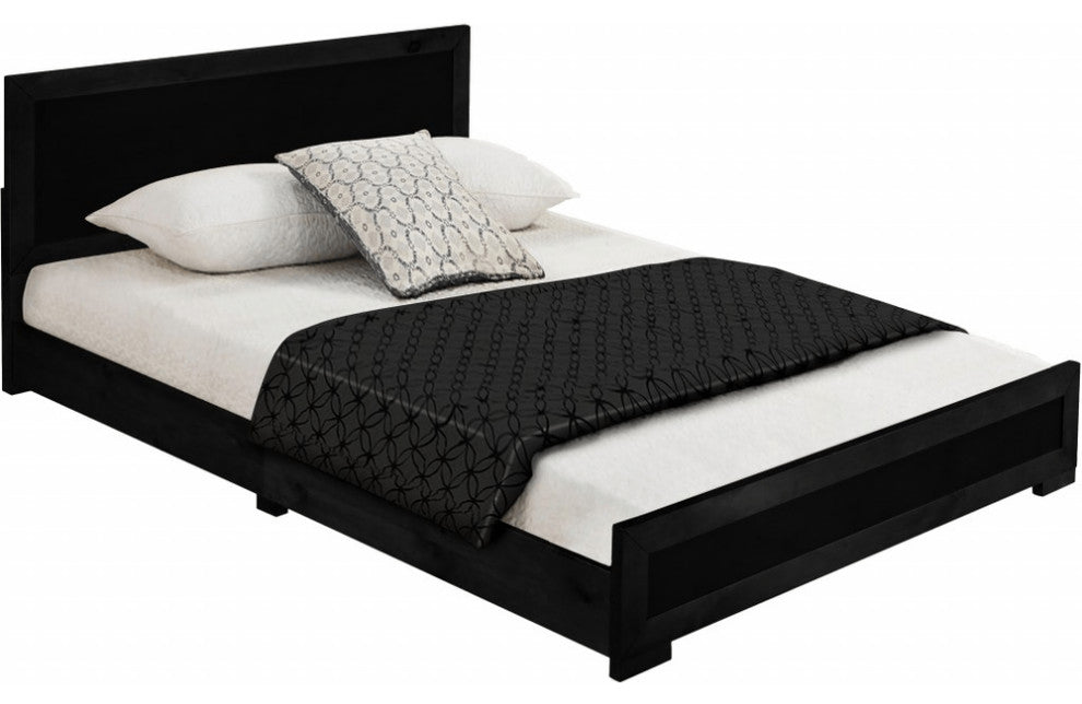 Black Wood King Platform Bed