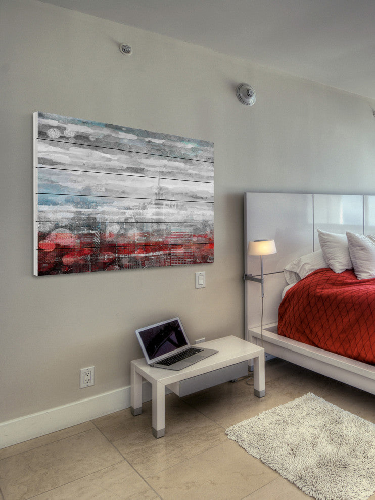 "Aerial Vision" Print on White Wood, 60"x40"