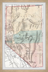 "Nevada Travel Map" Framed Painting Print, 20x30