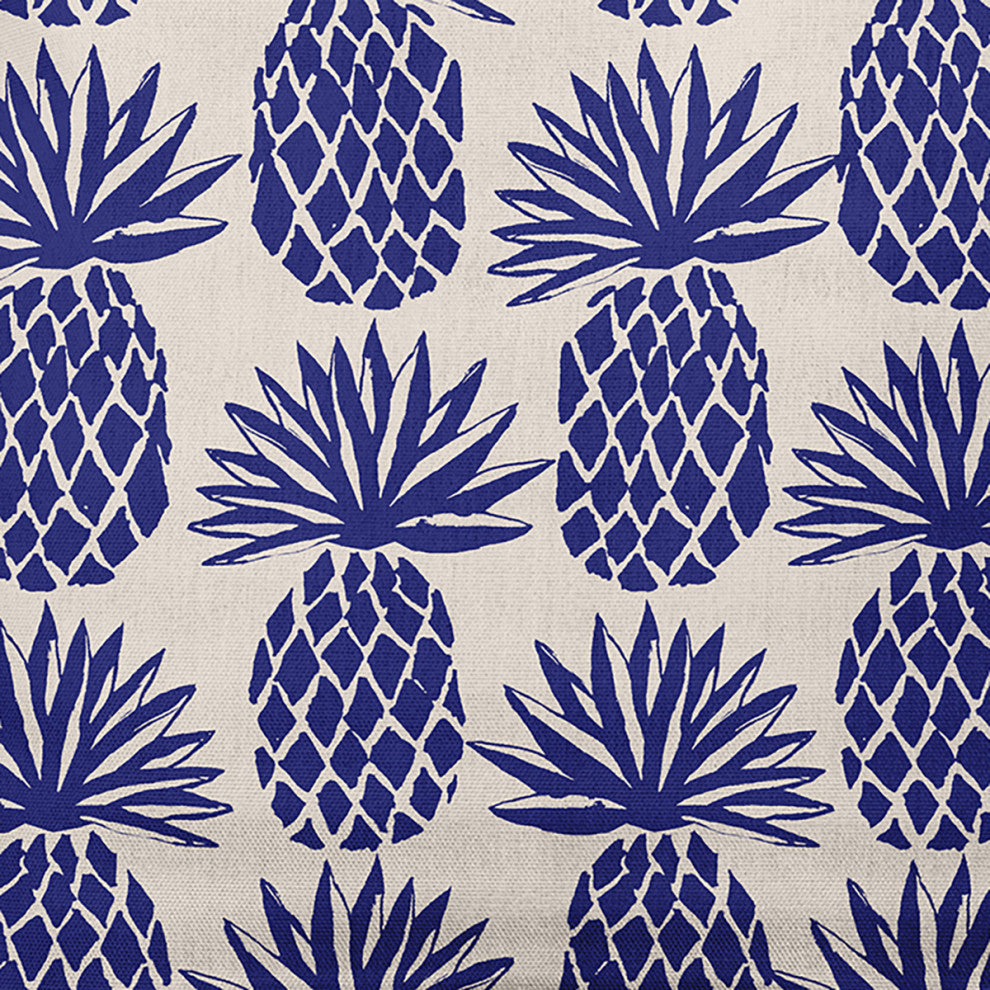 20" x 20" Pineapple Stripes Decorative Throw Pillow, Indigo Blue