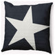 20x20" Big Star Nautical Decorative Indoor Pillow, Shark Blue and White