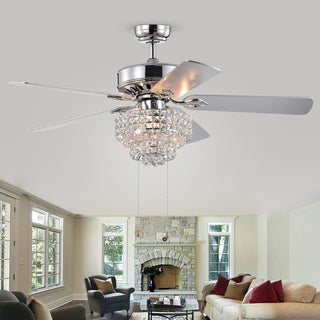 Bryanya 52-Inch Lighted Ceiling Fans with Crystal Shade