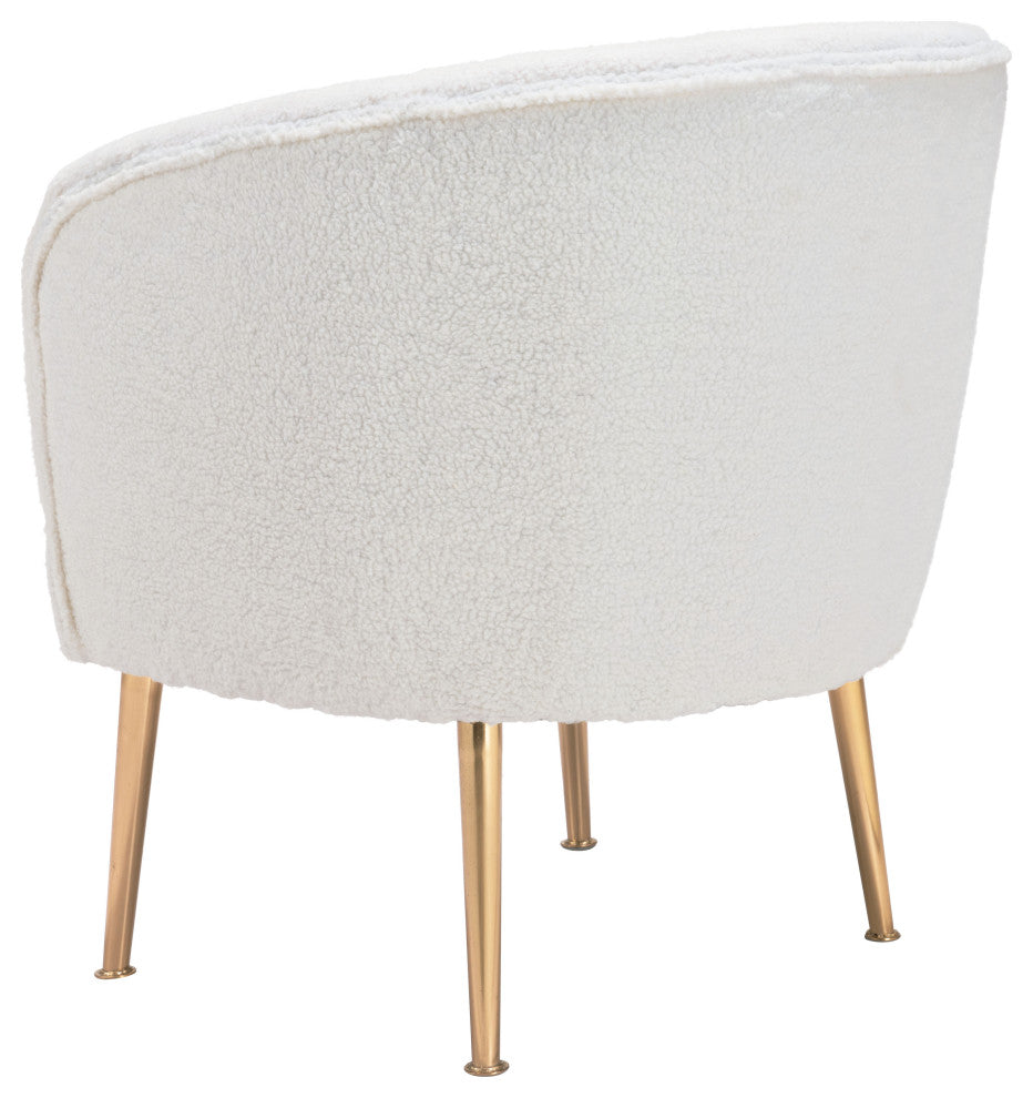 Sherpa Accent Chair Beige & Gold