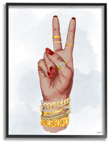 Peace Hand Pose with Chic Fashion Accessories11x14