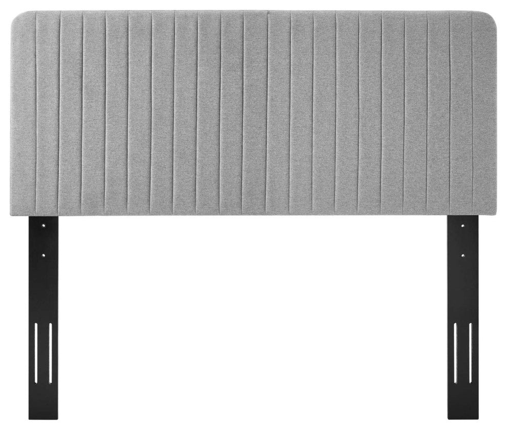 Tufted Headboard, Twin Size, Fabric, Light Gray, Modern Contemporary