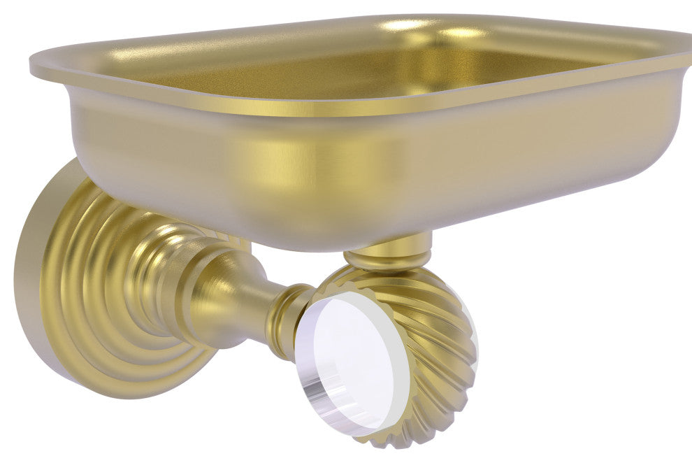 Pacific Grove Wall-Mount Soap Dish Holder with Twist Accents, Satin Brass