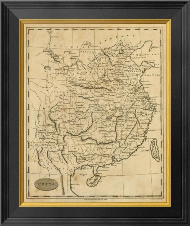 "China, 1812" Framed Canvas Giclee by Aaron Arrowsmith, 17x20"