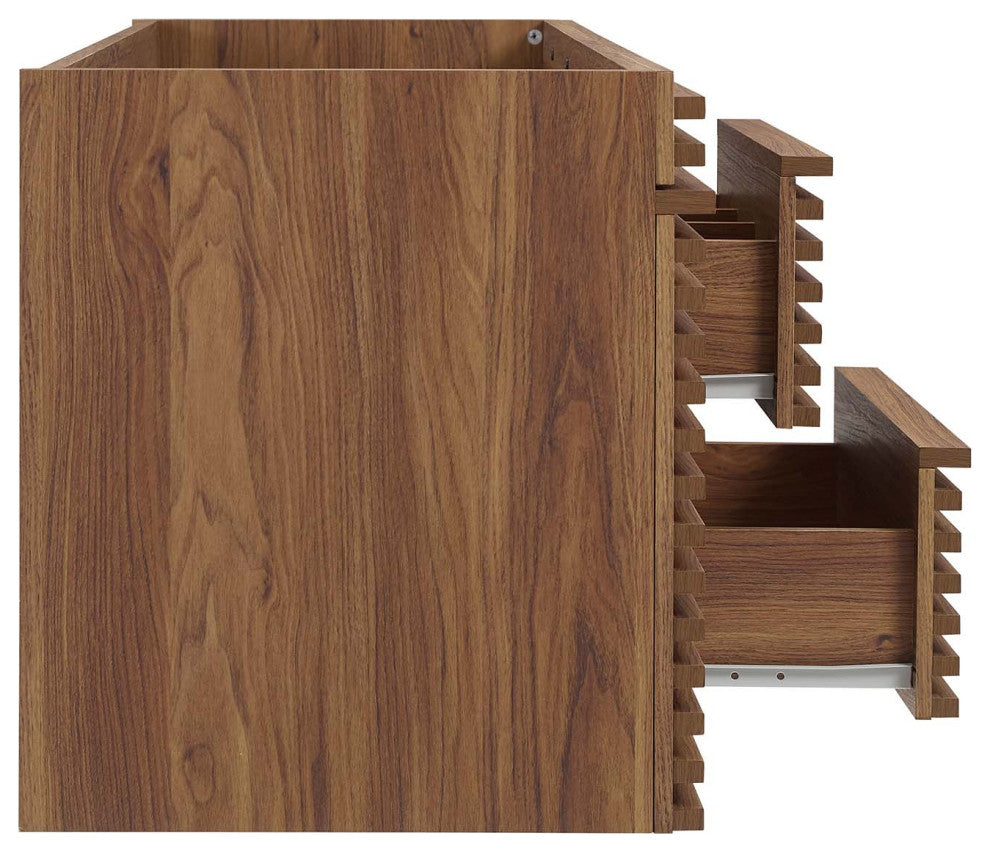 Render 48" Wall-Mount Bathroom Vanity Cabinet, Walnut