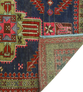 Fine Vintage Distressed Khojasst Navy/Red Runner, 3'3 x 9'7