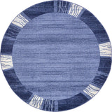 Rug Unique Loom Del Mar Navy Blue Round 6' 0 x 6' 0