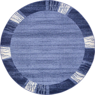 Rug Unique Loom Del Mar Navy Blue Round 6' 0 x 6' 0