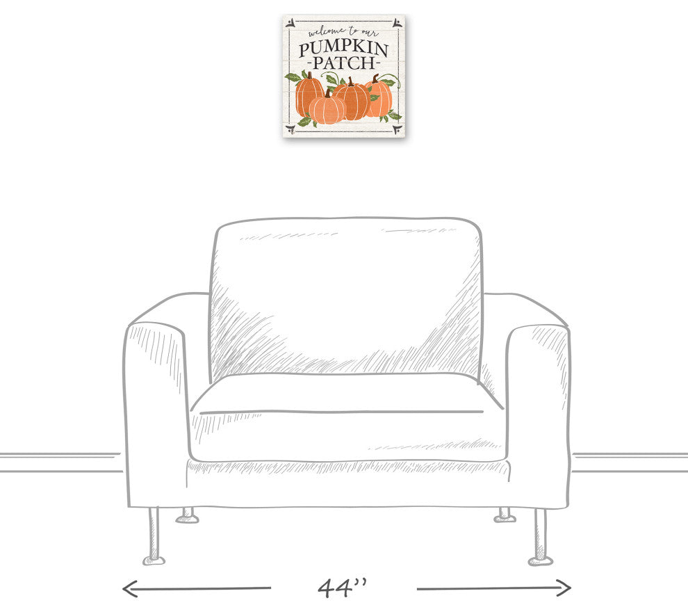 Welcome to Our Pumpkin Patch - White 12x12 Canvas Wall Art