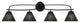Cavella 4 Light Bath Bar, Matte Black Finish, 7" Black Matrix Glass
