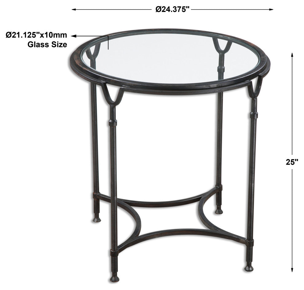 Uttermost Samson Glass Side Table