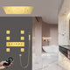 LED Rainfall Mist Shower System With Hand Shower, Remote Control Light