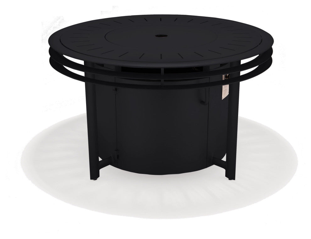 Southern Cay Fire Table 44" Dia x 24" H, Round Black