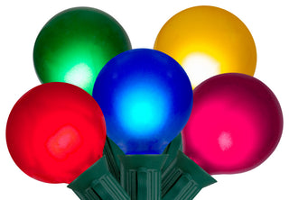15-Count Multicolor Satin G50 Globe Christmas Light Set 13.75 ft Green Wire