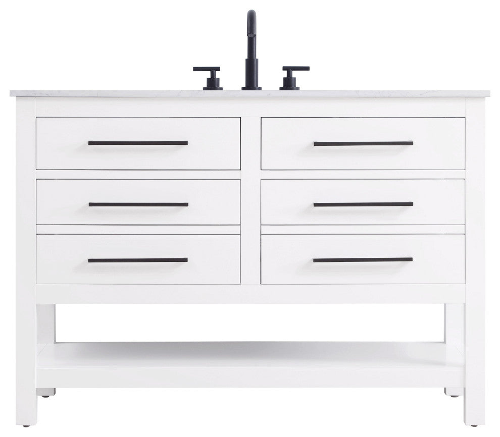 Home Living 48" Single Bathroom Vanity, White