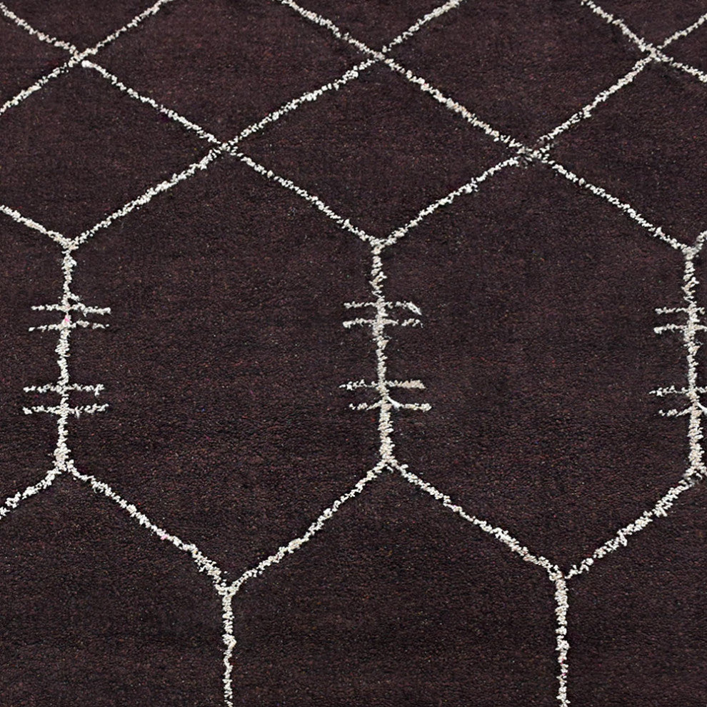 HAND KNOTTED LOOM SILK AREA RUGS-6'x9',Rectangle,Brown Beige,Contemporary