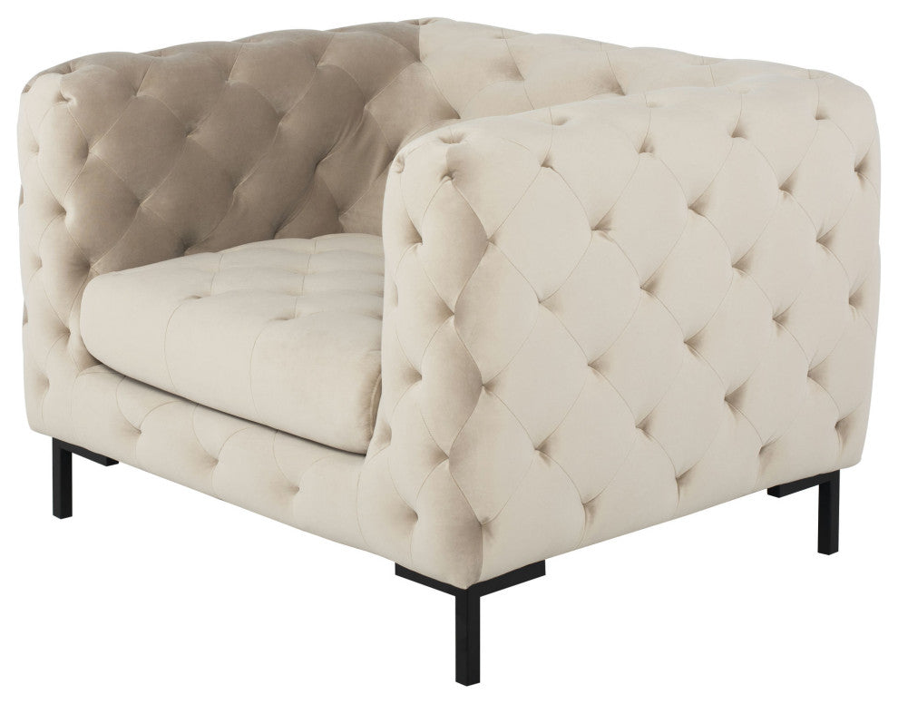 Tufty Nude Fabric Single Seat Sofa