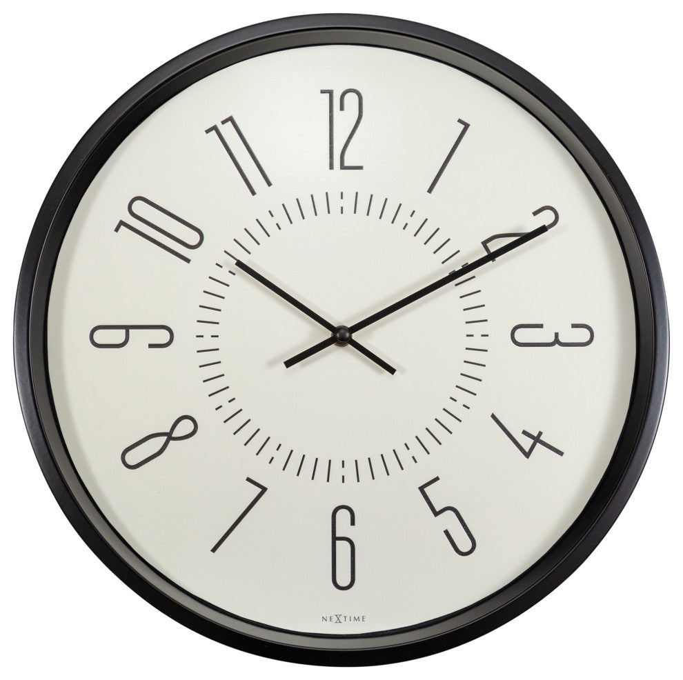 NeXtime Luminous Metal and Glass Wall Clock, White