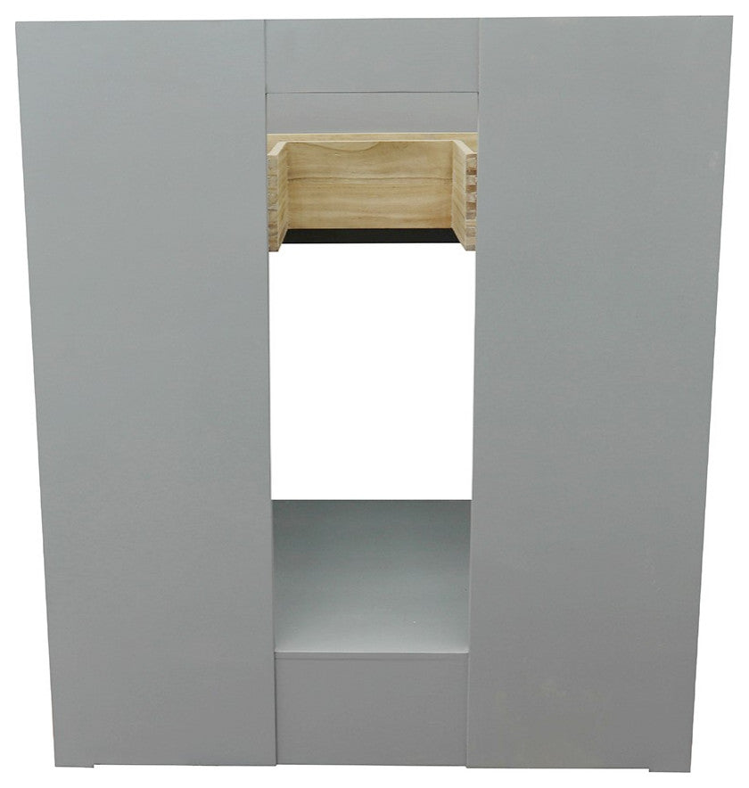 30" Single Vanity, Gray Ash, Black Galaxy Top, Oval Sink