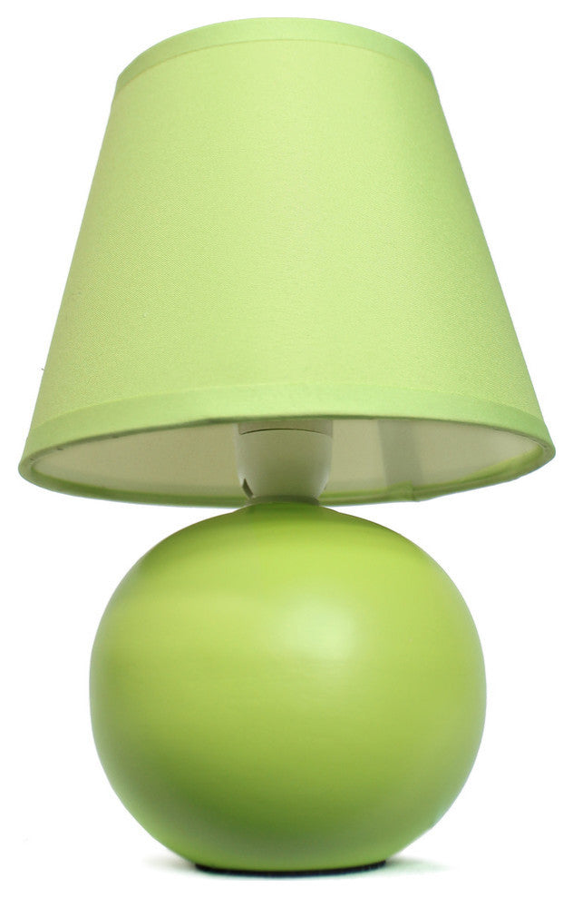 Simple Designs Mini Ceramic Globe Table Lamp, Green