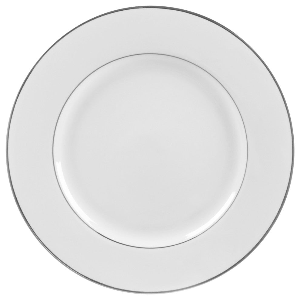 Double Line Luncheon Plates, Set of 6, Silver