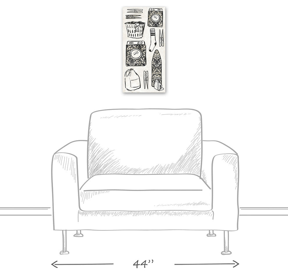 Laundry Essentials Sketch Canvas Wall Art, 10x20