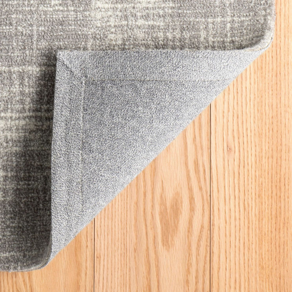 Dash & Albert Crosshatch Dove Grey Hand Micro Hooked Wool Rug, Grey, 5' x 8'