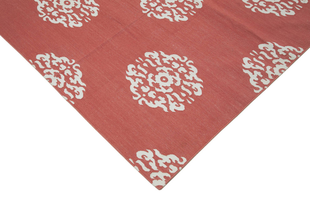 Rug N Carpet - Handmade Wool 8' 10'' x 11' 10'' Geometric Dhurrie Kilim Rug