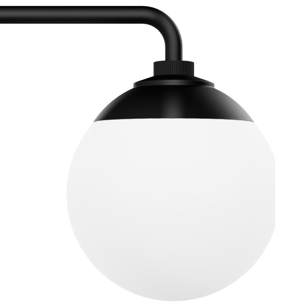Hunter Hepburn Matte Black 4 Light Bathroom Vanity Wall Light Fixture