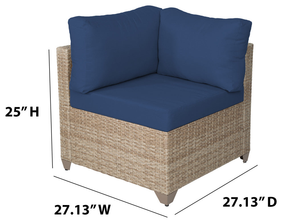 Maui 6-Piece Outdoor Conversation Set, Two Ottomans, Stone