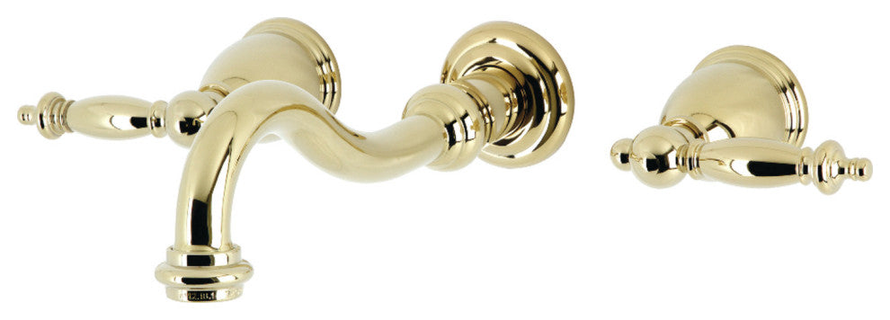 Kingston Brass KS3122TL Templeton Wall Mount Bathroom Faucet, Polished Brass