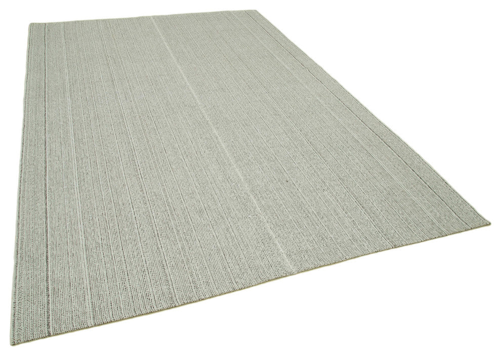 Rug N Carpet - Handmade Turkish 6' 9'' x 10' 0'' Modern Design Wool Kilim Rug