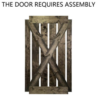 Stained Solid Pine Wood Sliding Barn Door, Espresso, 42"x84", X Series