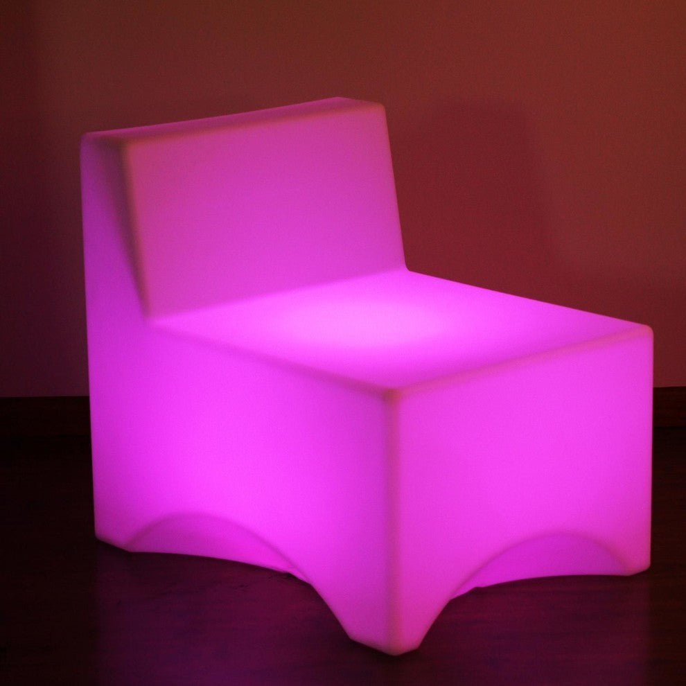 LED Color Changing Patio Lounge Chairs With Remote, Set of 2