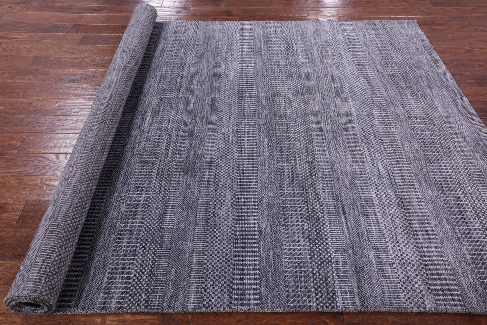 6' 2" X 9' 3" Handmade Savannah Grass Wool and Silk Rug Q11932