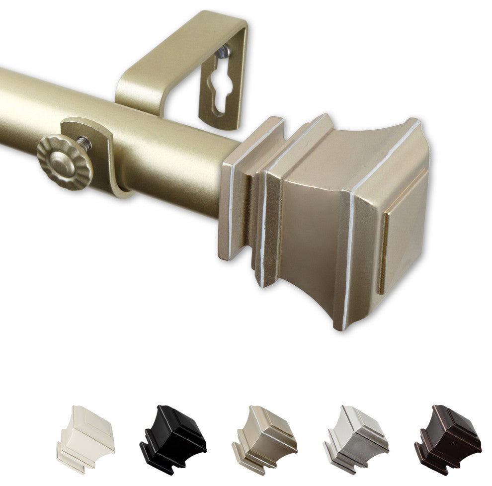 Michel 1" Curtain Rod, Light Gold, 120-170"
