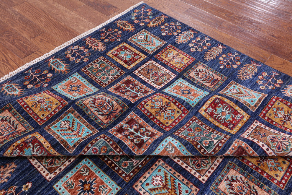 Persian Garden Design Hand-Knotted Wool Rug 6' 6" X 9' 9" - Q12917