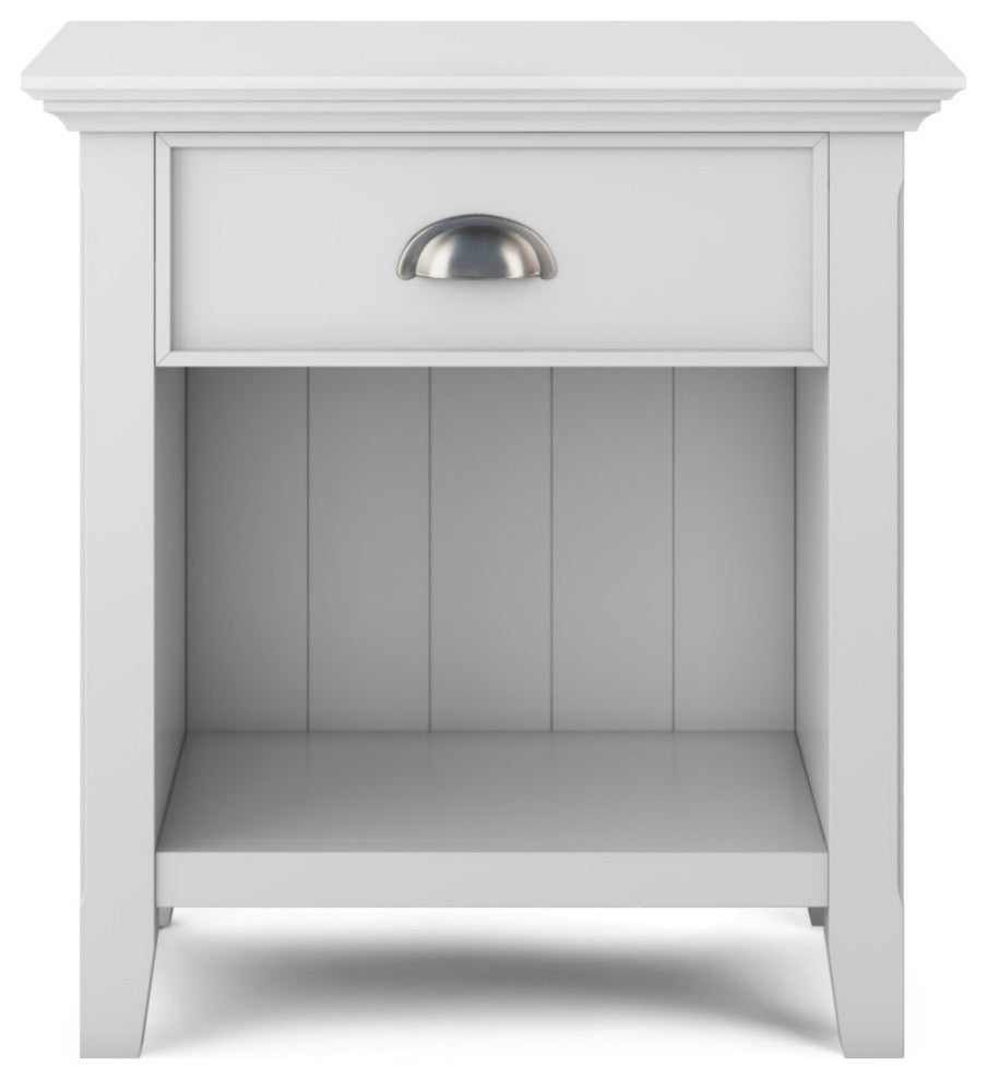 Acadian Solid Wood Bedside Table, White